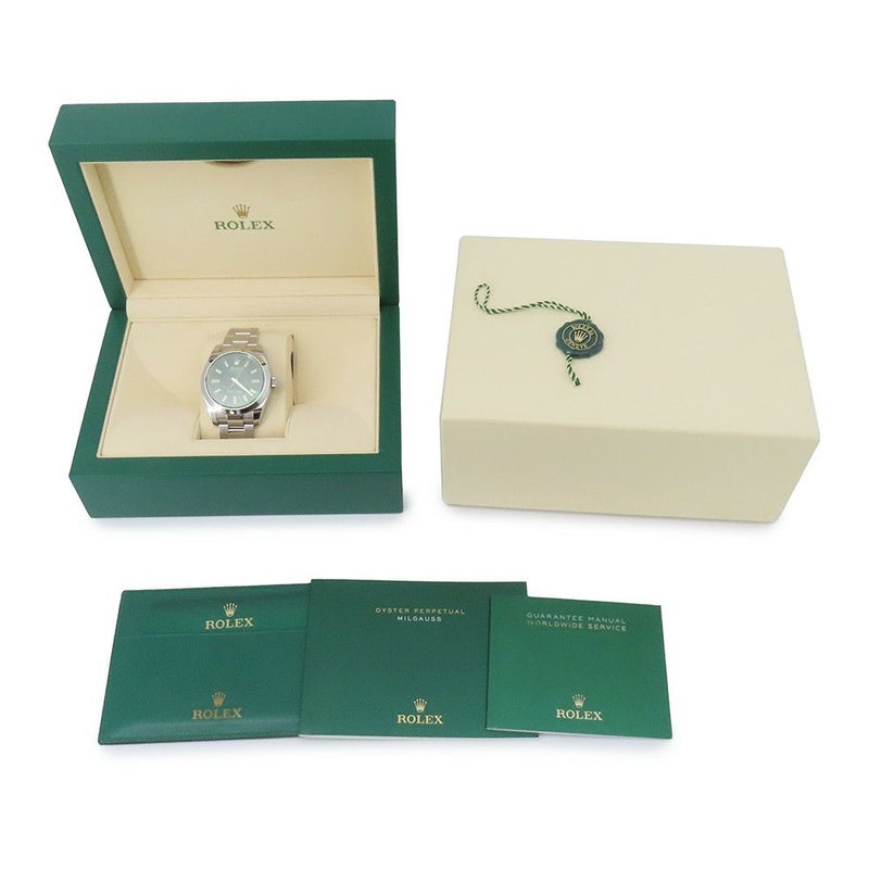 ロレックス ミルガウス グリーンガラス ランダムシリアル ルーレット 116400GV ROLEX 腕時計 黒文字盤