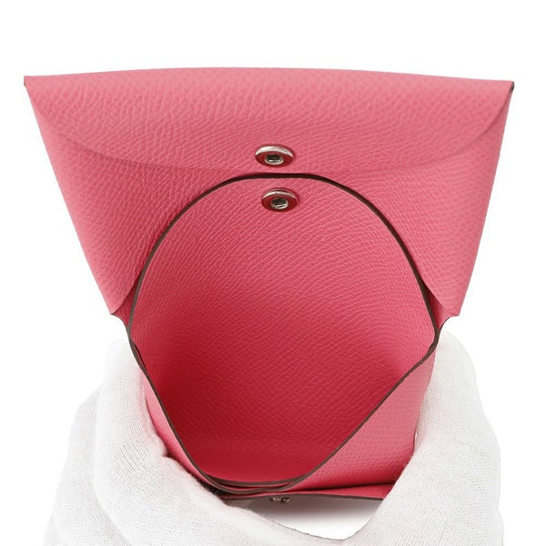 エルメス コインケース カルヴィ デュオ ローズアザレ/シルバー金具 エプソン W刻印 HERMES 名刺入れ カードケース