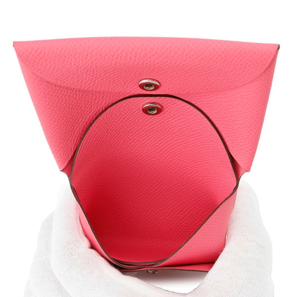 エルメス コインケース カルヴィ デュオ ローズアザレ/シルバー金具 エプソン W刻印 HERMES 名刺入れ カードケース