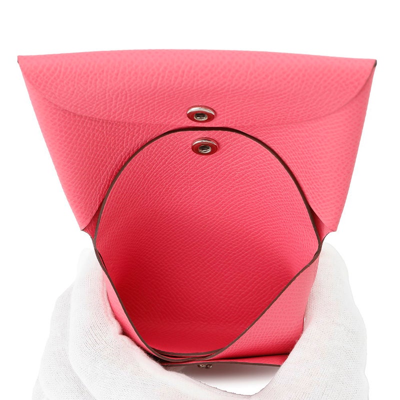 エルメス コインケース カルヴィ デュオ ローズアザレ/シルバー金具 エプソン W刻印 HERMES 名刺入れ カードケース