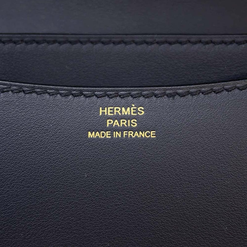 エルメス ミニ コンスタンス3 ミロワール ブルーインディゴ/ピンクゴールド金具 スイフト B刻印