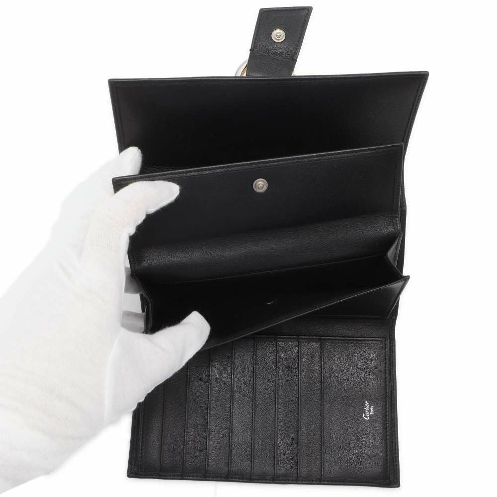 カルティエ 長財布 トリニティ レザー L3000659 Cartier 財布 黒 安心