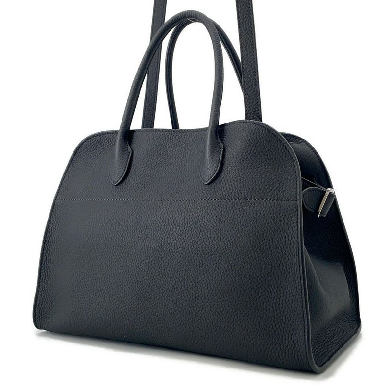 ザ ロウ ハンドバッグ ソフトマルゴー12 レザー W1586 THE ROW バッグ 2way 黒