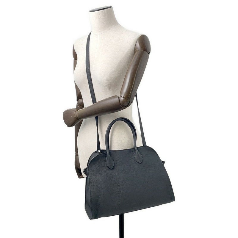 ザ ロウ ハンドバッグ ソフトマルゴー12 レザー W1586 THE ROW バッグ 2way 黒