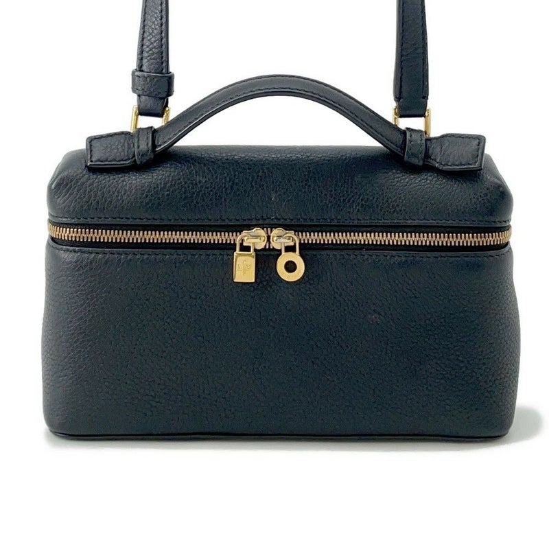 ロロピアーナ ハンドバッグ エクストラ・ポケット・ポーチ L19 レザー FAN4045  Loro Piana 2wayショルダー 黒