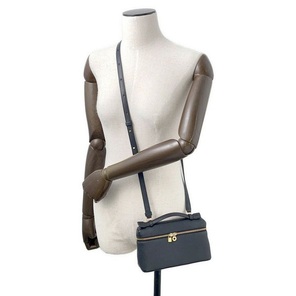 ロロピアーナ ハンドバッグ エクストラ・ポケット・ポーチ L19 レザー FAN4045  Loro Piana 2wayショルダー 黒