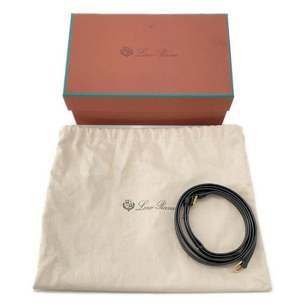 ロロピアーナ ハンドバッグ エクストラ・ポケット・ポーチ L19 レザー FAN4045  Loro Piana 2wayショルダー 黒