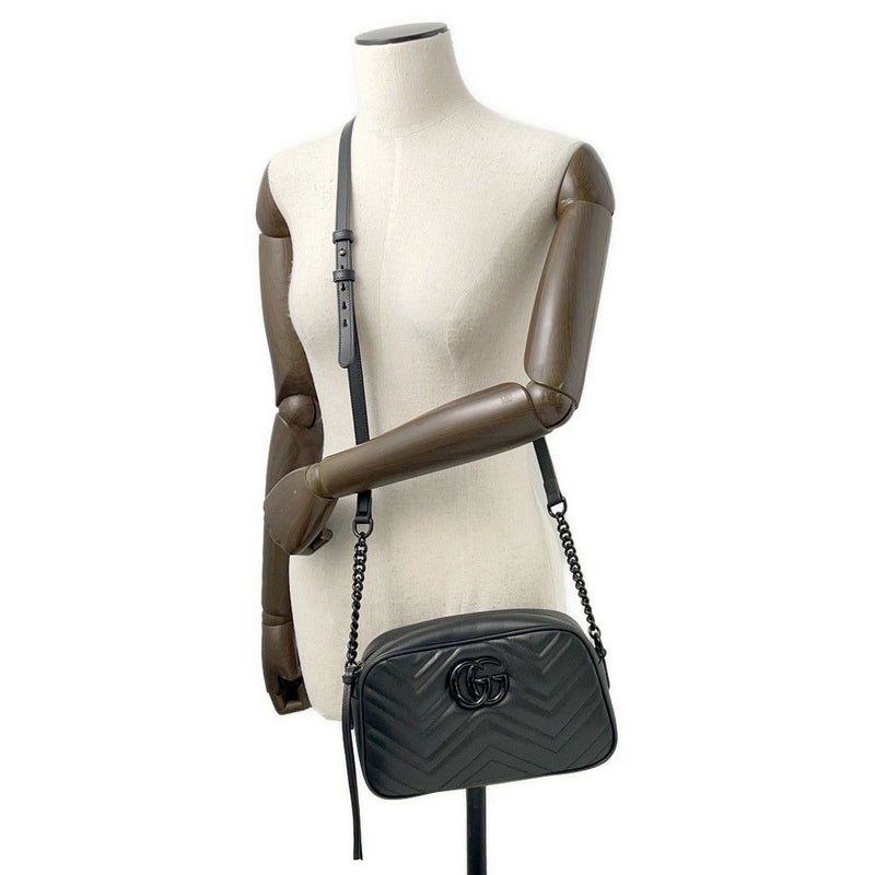 グッチ ショルダーバッグ GGマーモント キルティング スモール 447632 GUCCI バッグ チェーンショルダー 黒
