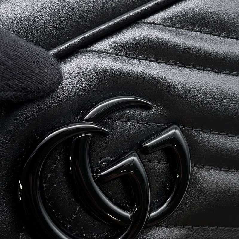 グッチ ショルダーバッグ GGマーモント キルティング スモール 447632 GUCCI バッグ チェーンショルダー 黒