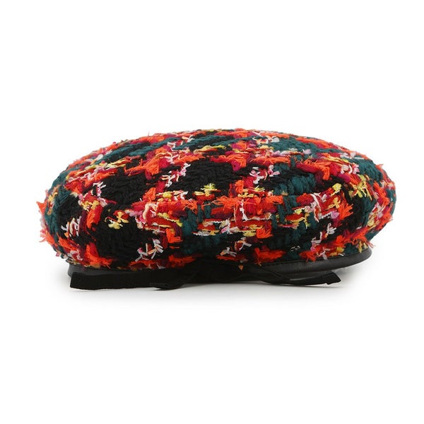 グッチ ベレー帽 ツイード チェック リボン サイズM GUCCI 帽子