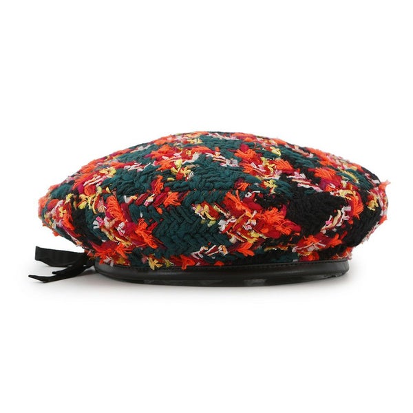 グッチ ベレー帽 ツイード チェック リボン サイズM GUCCI 帽子