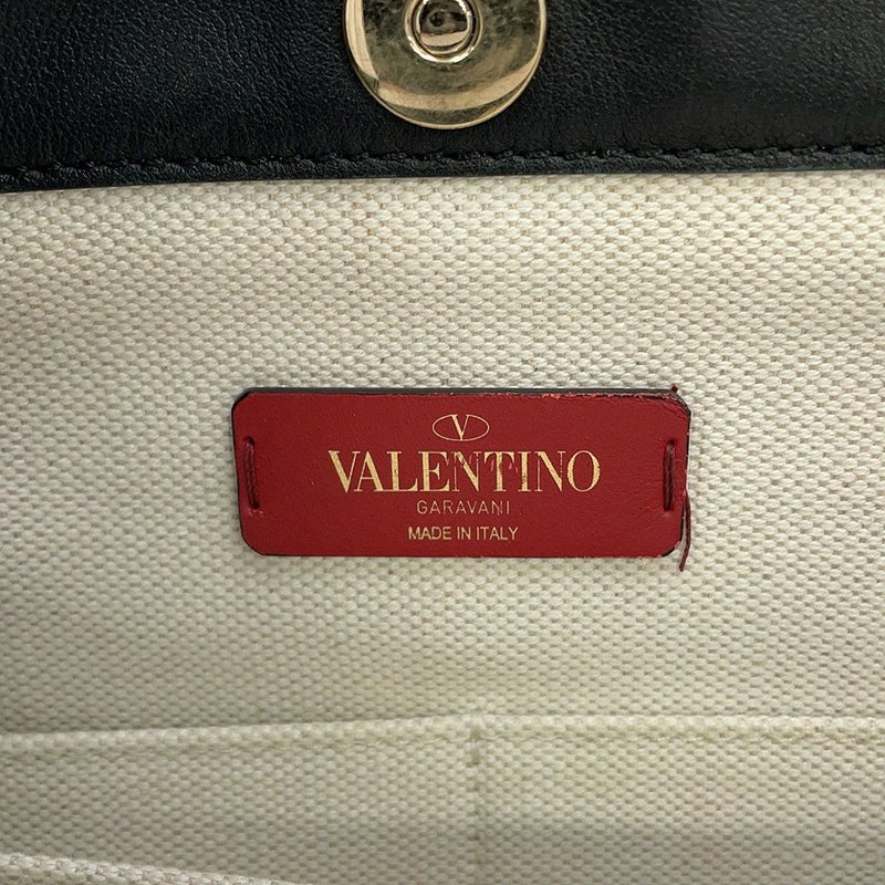 ヴァレンティノ・ガラヴァーニ トートバッグ VLTNロゴ ロックスタッズ キャンバス/レザー TW2B0D21FWB VALENTINO