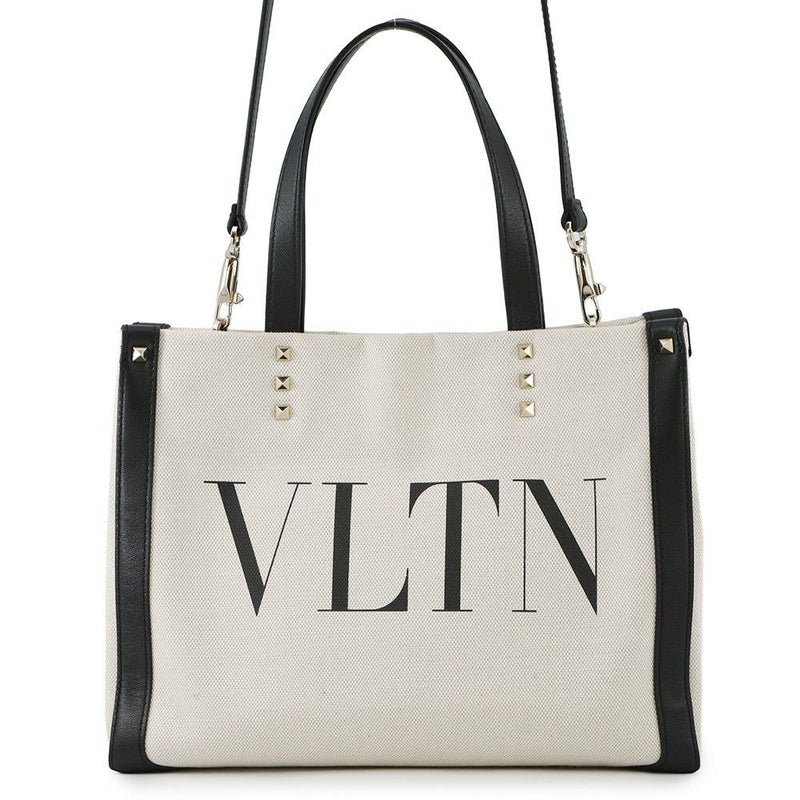 ヴァレンティノ・ガラヴァーニ トートバッグ VLTNロゴ ロックスタッズ キャンバス ZW2B0H19FWB VALENTINO 2way
