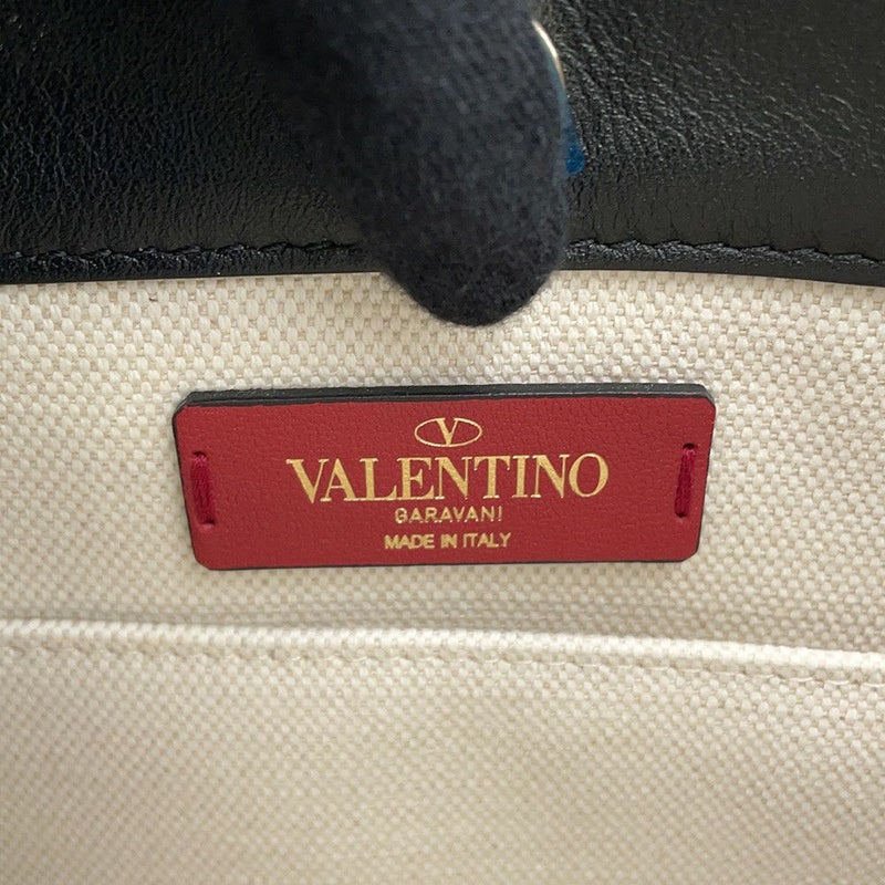 ヴァレンティノ・ガラヴァーニ トートバッグ VLTNロゴ ロックスタッズ キャンバス ZW2B0H19FWB VALENTINO 2way