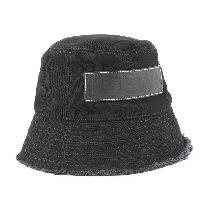 ロエベ ハット ロゴ キャンバス サイズ57 LOEWE 帽子 黒