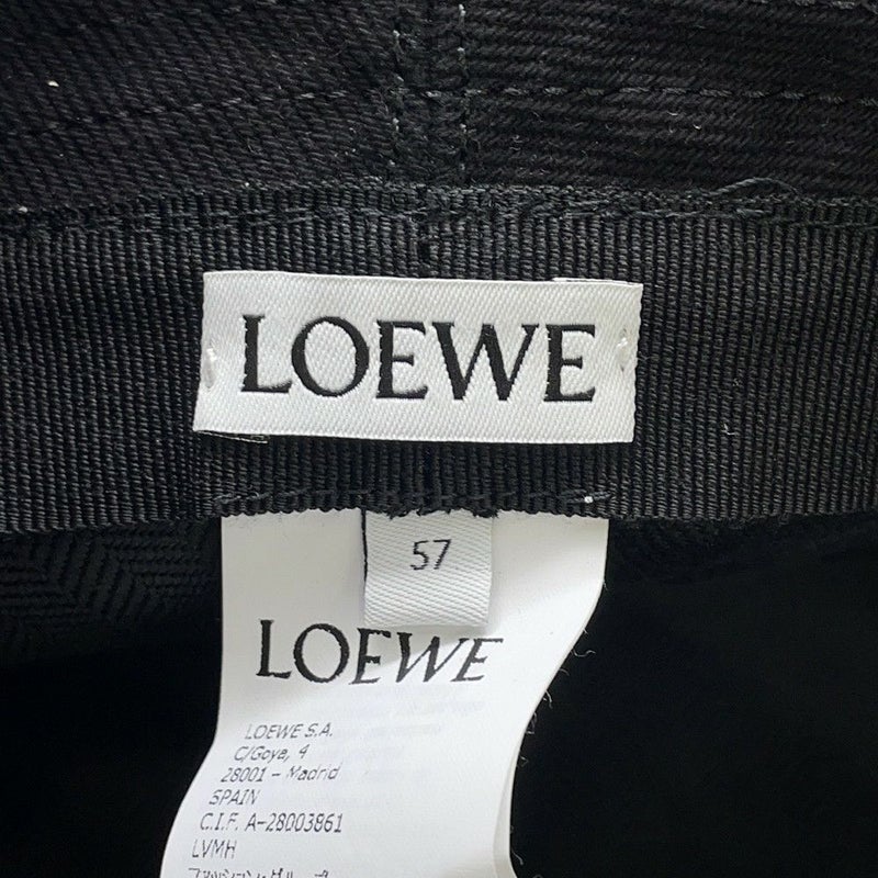ロエベ ハット ロゴ キャンバス サイズ57 LOEWE 帽子 黒