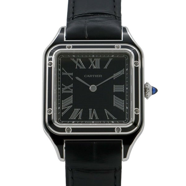 カルティエ サントス デュモン LM WSSA0046 Cartier 腕時計 黒文字盤 手巻き