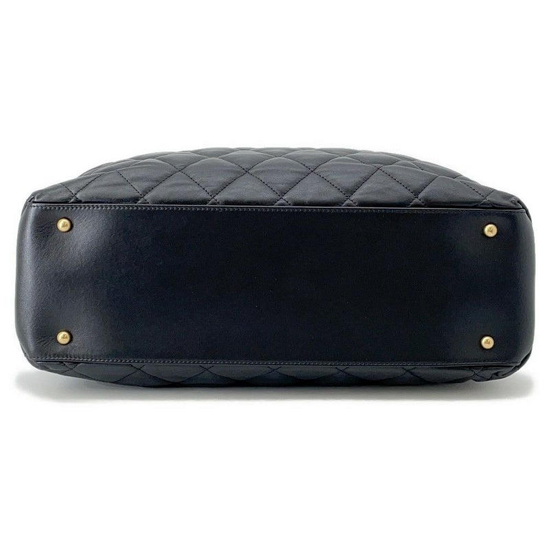 シャネル チェーントートバッグ マトラッセ ココマークターンロック レザー CHANEL 黒