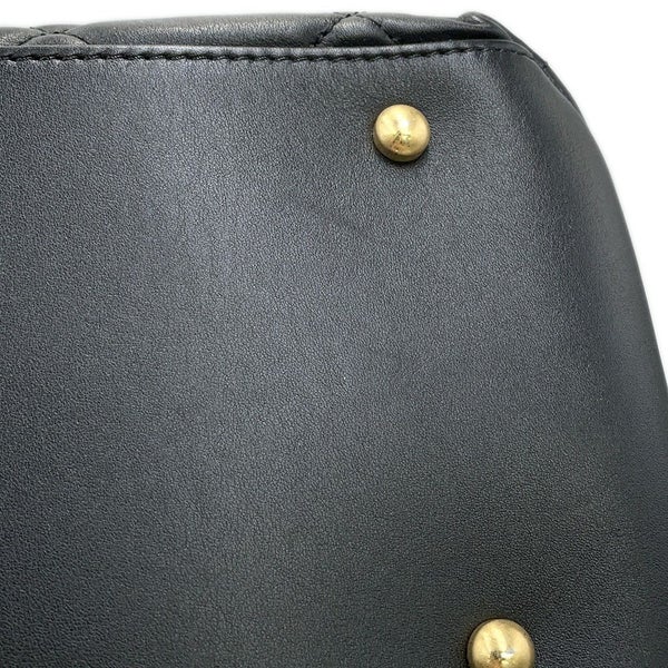 シャネル チェーントートバッグ マトラッセ ココマークターンロック レザー CHANEL 黒