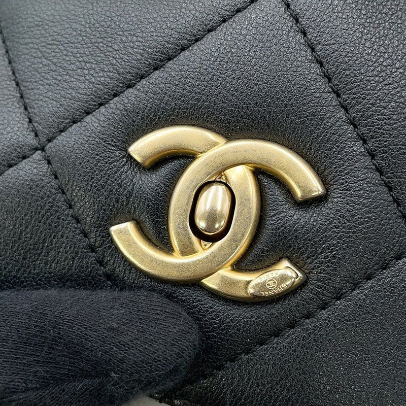 シャネル トートバッグ マトラッセ ココマーク ショッピングバッグ カーフレザー AS3537 CHANEL 黒