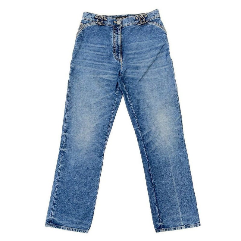 シャネル パンツ ココマーク コットン ラインストーン レディースサイズ36 P76791 CHANEL ボトムス