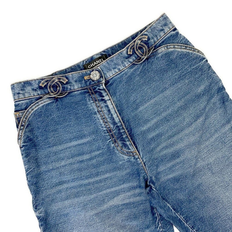 シャネル パンツ ココマーク コットン ラインストーン レディースサイズ36 P76791 CHANEL ボトムス