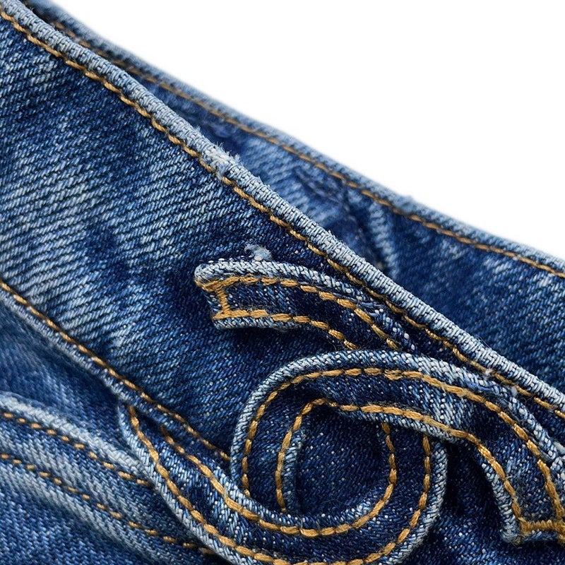 シャネル パンツ ココマーク コットン ラインストーン レディースサイズ36 P76791 CHANEL ボトムス