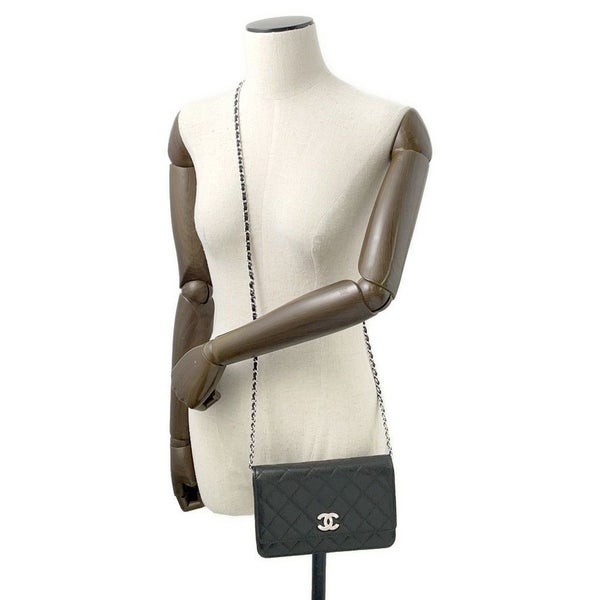 シャネル チェーンウォレット マトラッセ ココマーク キャビアスキン AP4326 CHANEL 財布 黒