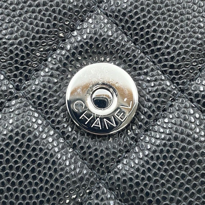 シャネル チェーンウォレット マトラッセ ココマーク キャビアスキン AP4326 CHANEL 財布 黒