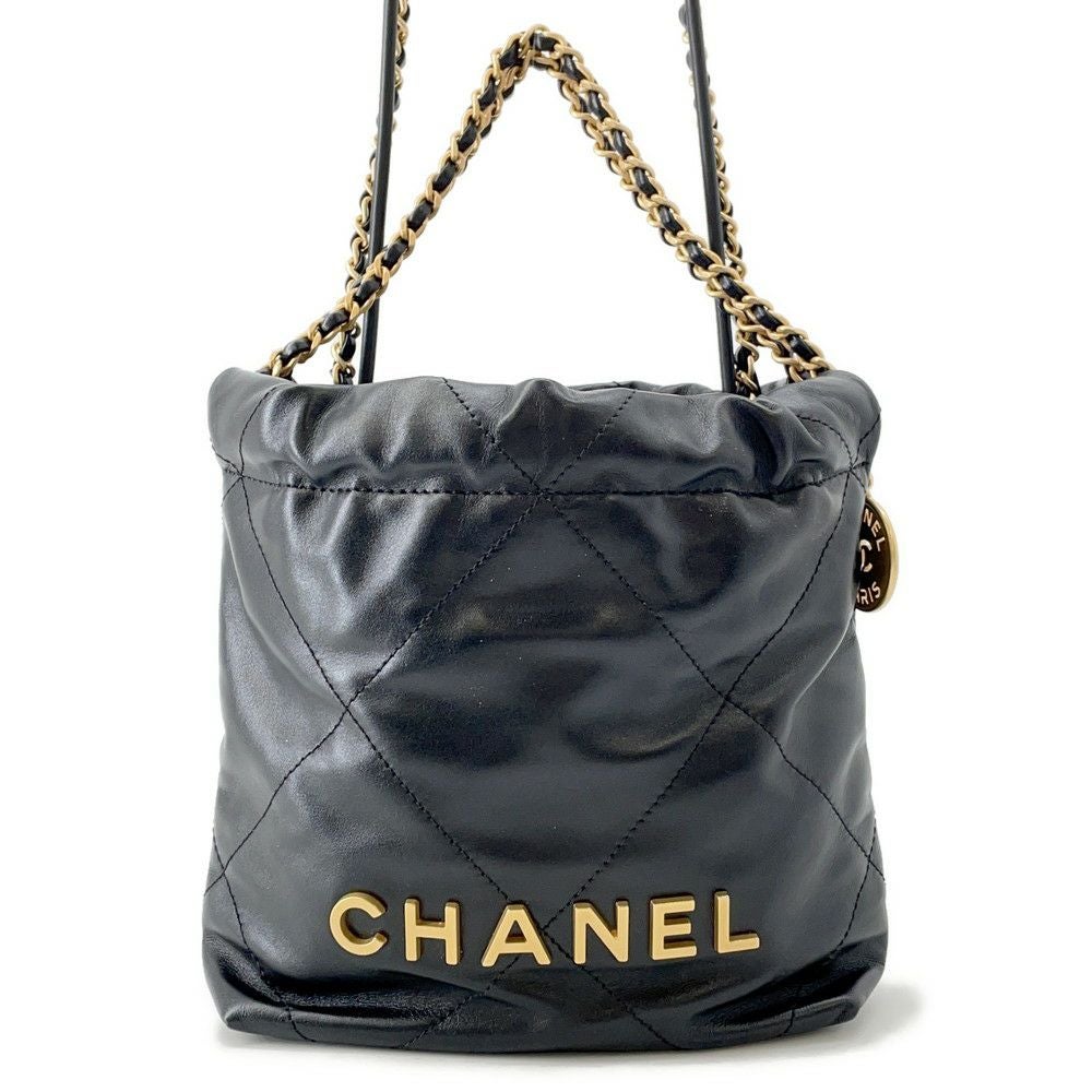 CHANELバッグレア　美品　ハル シャネル ハンドバッグ CHANEL 22 ミニ ココマーク シャイニーカーフ
