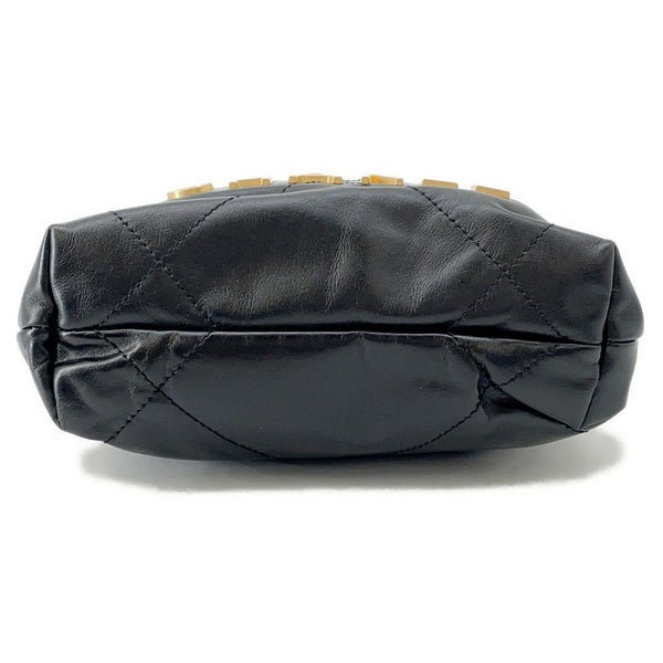 シャネル ハンドバッグ CHANEL 22 ミニ ココマーク シャイニーカーフレザー AS3980 CHANEL 2way 黒