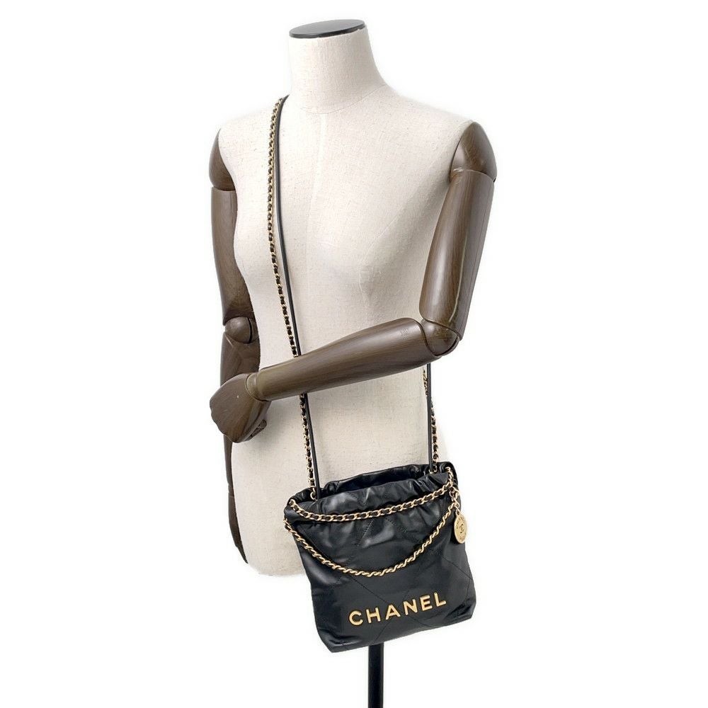 シャネル ハンドバッグ CHANEL 22 ミニ ココマーク シャイニーカーフレザー AS3980 CHANEL 2way 黒 シャネル ハンドバッグ CHANEL 22 ミニ ココマーク シャイニーカーフ