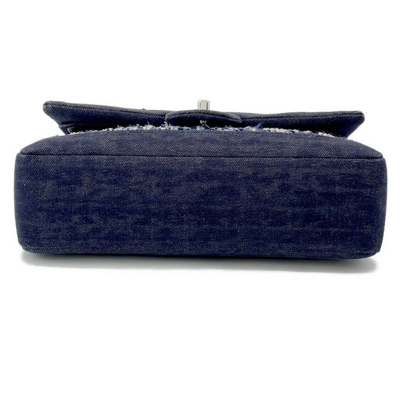 シャネル チェーンショルダーバッグ ココマーク ダブルチェーン デニム ツイード A01112 CHANEL