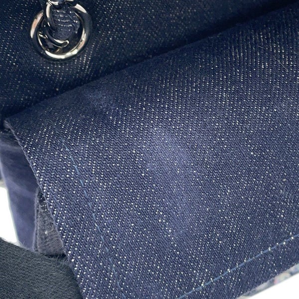 シャネル チェーンショルダーバッグ ココマーク ダブルチェーン デニム ツイード A01112 CHANEL