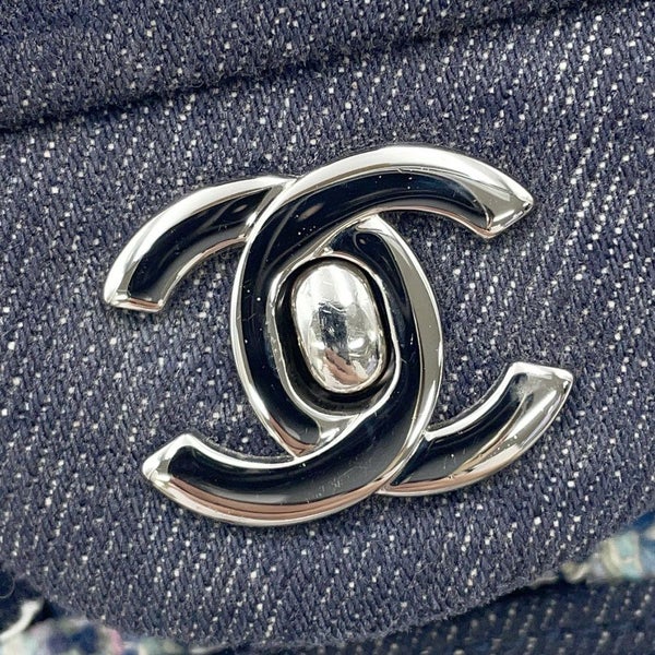 シャネル チェーンショルダーバッグ ココマーク ダブルチェーン デニム ツイード A01112 CHANEL