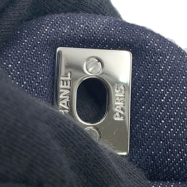 シャネル チェーンショルダーバッグ ココマーク ダブルチェーン デニム ツイード A01112 CHANEL