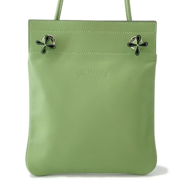 エルメス ショルダーバッグ サックアリーヌ ミニ ヴェールクリケット/シルバー金具 スイフト B刻印