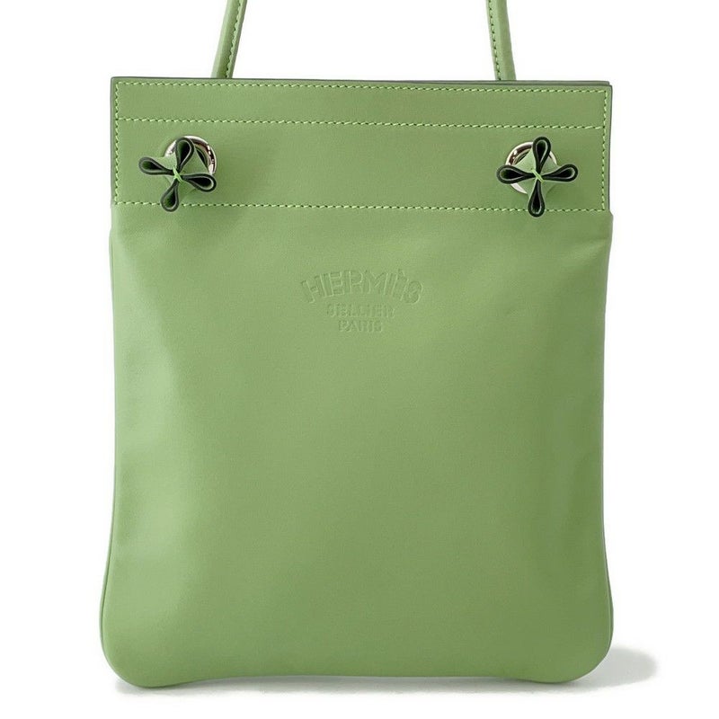 エルメス ショルダーバッグ サックアリーヌ ミニ ヴェールクリケット/シルバー金具 スイフト B刻印