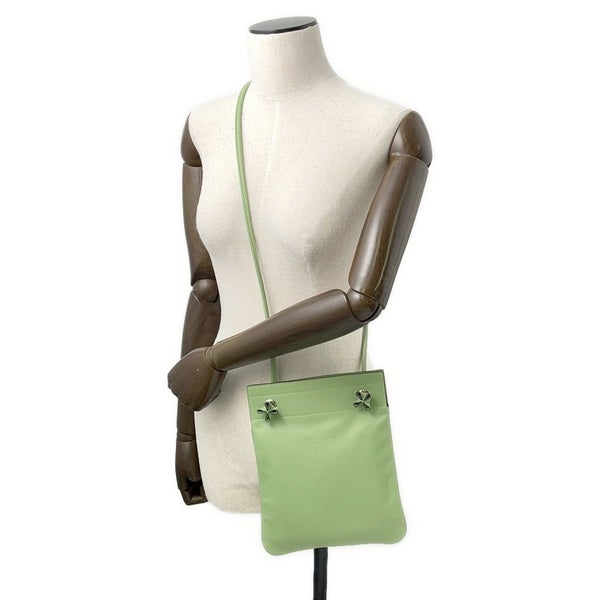 エルメス ショルダーバッグ サックアリーヌ ミニ ヴェールクリケット/シルバー金具 スイフト B刻印