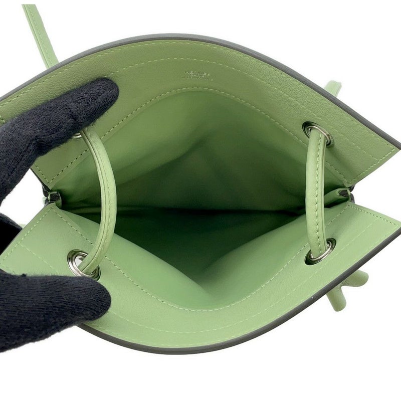 エルメス ショルダーバッグ サックアリーヌ ミニ ヴェールクリケット/シルバー金具 スイフト B刻印