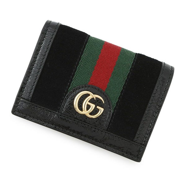 グッチ 二つ折り財布 オフィディア GG ミニウォレット スエード 523155 GUCCI 財布 黒