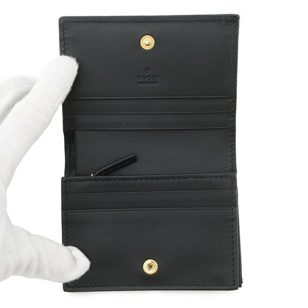グッチ 二つ折り財布 オフィディア GG ミニウォレット スエード 523155 GUCCI 財布 黒