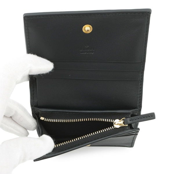 グッチ 二つ折り財布 オフィディア GG ミニウォレット スエード 523155 GUCCI 財布 黒