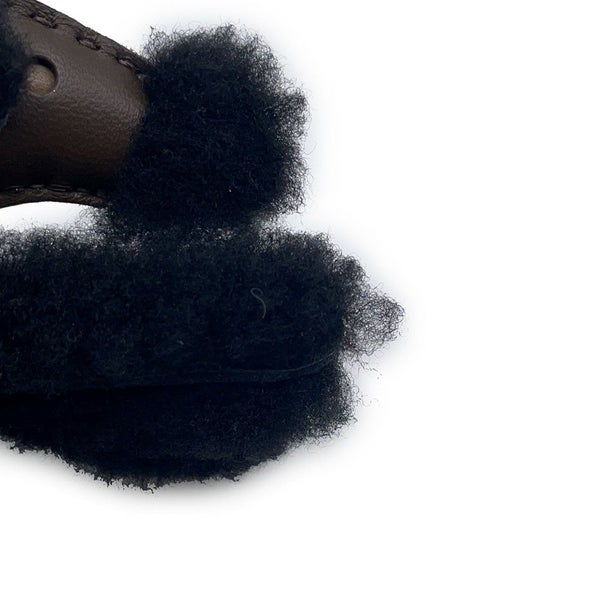 エルメス バッグチャーム バディ ショコラ/ブラック/エトゥープ ラムスキン/ムートン W刻印