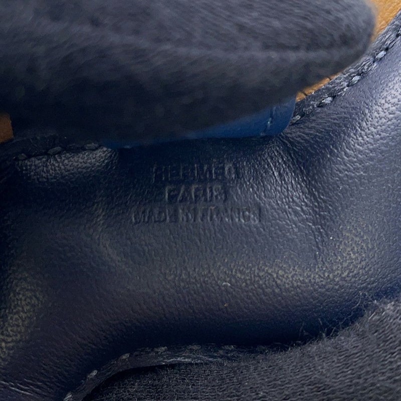 エルメス バッグチャーム ロデオ PM ブルーニュイ/ブルータイ/クラフト ラムスキン W刻印 HERMES チャーム