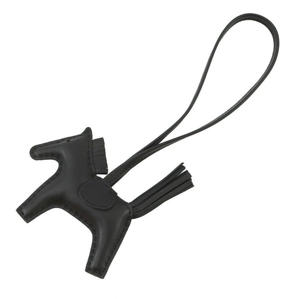 エルメス バッグチャーム ロデオ PM ブラック ラムスキン W刻印 HERMES チャーム ソーブラック