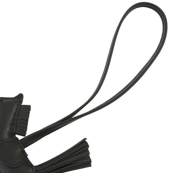 エルメス バッグチャーム ロデオ PM ブラック ラムスキン W刻印 HERMES チャーム ソーブラック