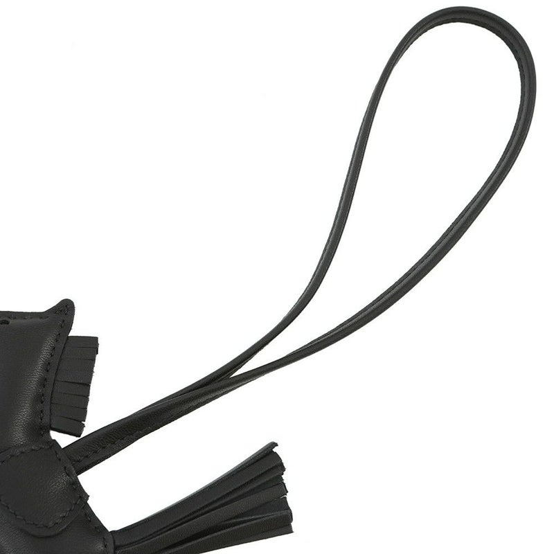 エルメス バッグチャーム ロデオ PM ブラック ラムスキン W刻印 HERMES チャーム ソーブラック