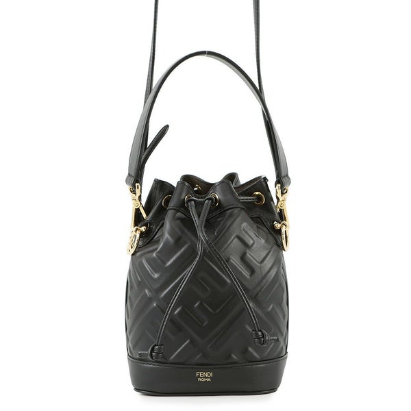 フェンディ ハンドバッグ レザー FFモチーフ モントレゾール ミニバッグ 8BS093 FENDI バッグ 2wayショルダーバッグ 黒