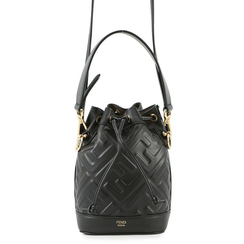 フェンディ ハンドバッグ レザー FFモチーフ モントレゾール ミニバッグ 8BS093 FENDI バッグ 2wayショルダーバッグ 黒